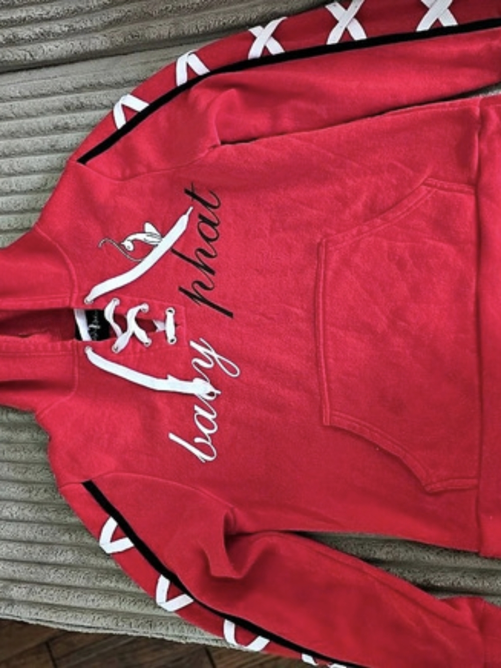 Baby Phat  Women's  Red Vintage  Striped Hoodie Used